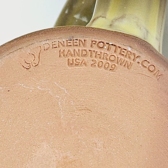 Magnolia Springs 2009 Deneen Pottery Handthrown Dripware 10 Oz. Mug Set (2) - Picture 7 of 9